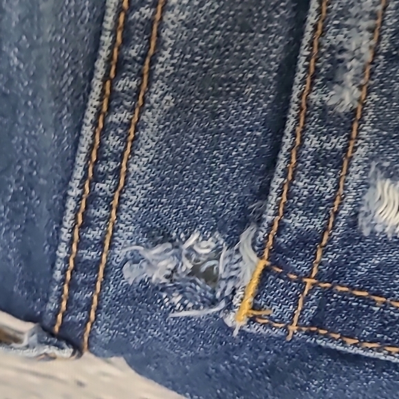 American Eagle Hi-Rise Festival Mini Jean Skirt Distressed - Picture 6 of 9